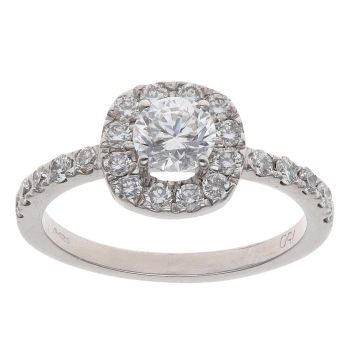 18ct White Gold 1.00ct Brilliant Cut Diamond Cluster Ring
