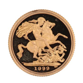1999 Elizabeth II Fourth Portrait UK Half Sovereign Coin Boxed Proof