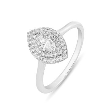 9ct White Gold 0.55ct Marquise Lab Grown Diamond Ring Lab Grown