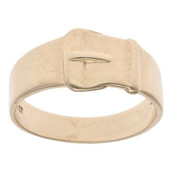 9ct Yellow Gold Plain Buckle Ring