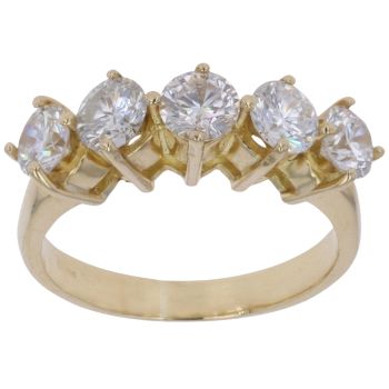18ct Yellow Gold 1.75ct Brilliant Cut Diamond Five Stone Ring