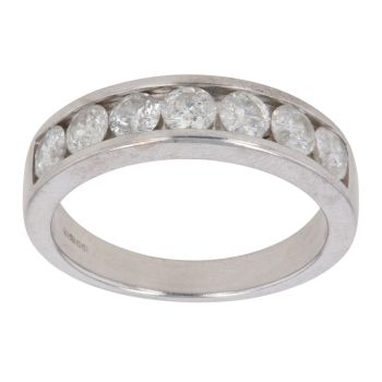 18ct White Gold 1.00ct Brilliant Cut Diamond Half Eternity Ring