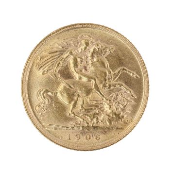 1906 Edward VII Large Head UK Half Sovereign Coin