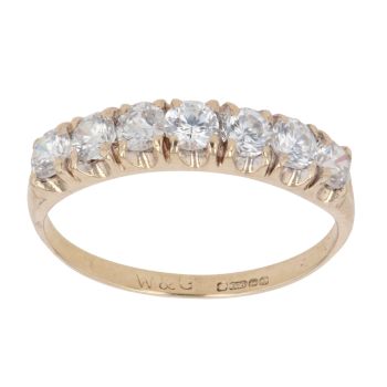9ct Yellow Gold Cubic Zirconia Half Eternity Ring