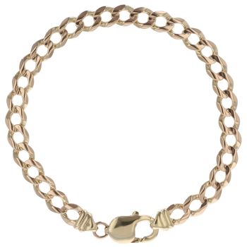 9ct Yellow Gold Curb Bracelet 9"