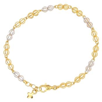 22ct Yellow And White Gold Fancy Cages Bracelet 7"