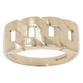 9ct Yellow Gold Curb Style Signet Ring
