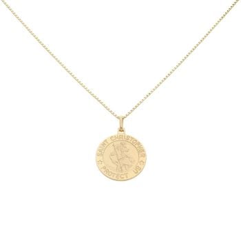 Gold Plated Silver St Christopher Pendant And Chain 18"