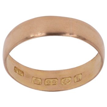 22ct Yellow Gold Wedding Band 4.3mm