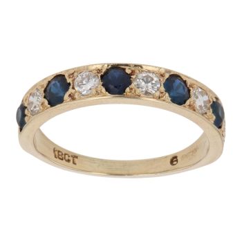 18ct Yellow Gold 0.30ct Brilliant Cut Diamond and Sapphire Ring