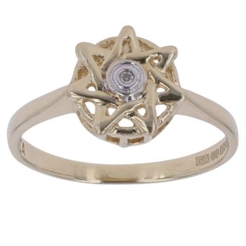 9ct Yellow Gold 0.01ct Brilliant Cut Diamond Solitaire Ring