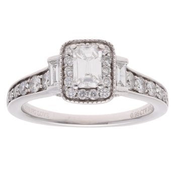 18ct White Gold 0.95ct Brilliant Cut Diamond Vera Wang Cluster Ring