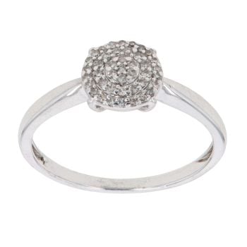 9ct White Gold 0.20ct Brilliant Cut Diamond Cluster Ring
