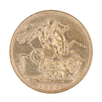 1893 Victoria Old Head UK Full Sovereign Coin
