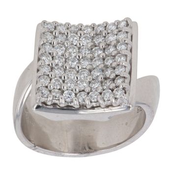 18ct White Gold 1.00ct Brilliant Cut Diamond Cluster Ring