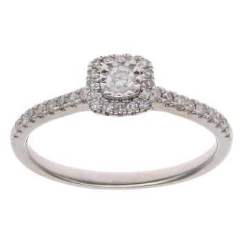 9ct White Gold 0.25ct Brilliant Cut Diamond Cluster Ring