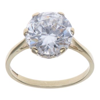9ct Yellow Gold Cubic Zirconia Single Stone Ring