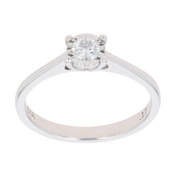 9ct White Gold 0.17ct Diamond Solitaire Ring