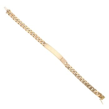 18ct Yellow Gold Curb ID Bracelet 8"