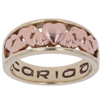 9ct Yellow And Rose Gold Cariad Heart Clogau Ring