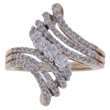 9ct Yellow Gold 0.75ct Brilliant Cut Diamond Fancy Twist Ring