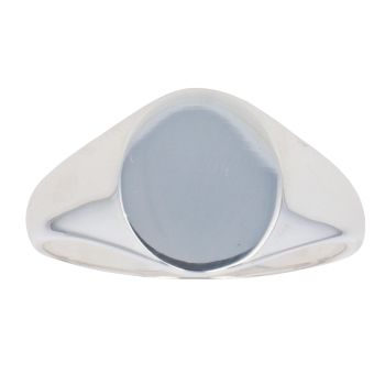 Sterling Silver Oval Signet Ring By Icesia