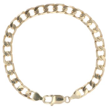 9ct Yellow Gold Square Curb Bracelet 7.5"