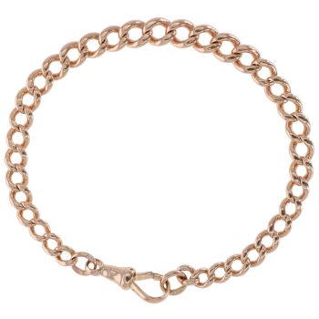 9ct Rose Gold Curb Bracelet 8.5"