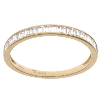 18ct Yellow Gold 0.25ct Baguette Cut Diamond Half Eternity Ring