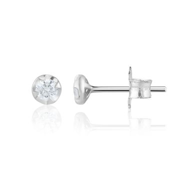 9ct White Gold 0.16ct Illusion Lab Grown Diamond Earrings