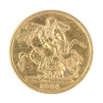 1884 Victoria Full Sovereign Coin