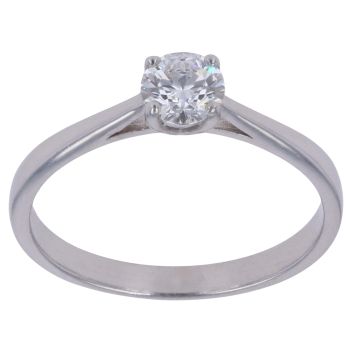 9ct White Gold 0.40ct Brilliant Cut Lab Grown Diamond Solitaire Ring