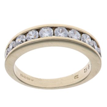 9ct Yellow Gold Cubic Zirconia Half Eternity Ring