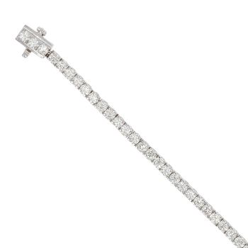 18ct White Gold 3.80ct Brilliant Cut Diamond Bracelet 7.5"