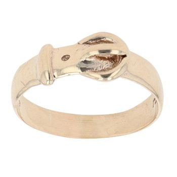 9ct Yellow Gold Plain Buckle Ring