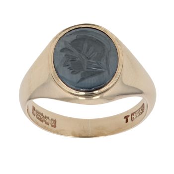 9ct Yellow Gold Haematite Centurion Signet Ring