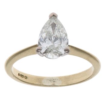 18ct Yellow Gold 1.10ct Pear Cut Diamond Solitaire Ring