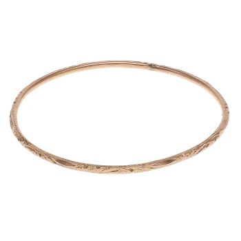 18ct Yellow Gold Twirl Patterned Bangle
