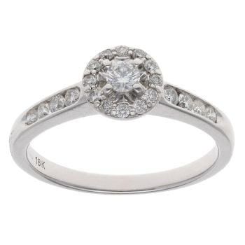 18ct White Gold 0.45ct Brilliant Cut Diamond Cluster Ring