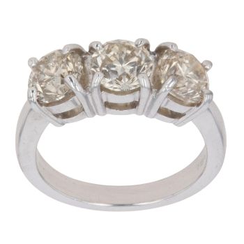 Platinum 3.00ct Brilliant Cut Diamond Trilogy Ring