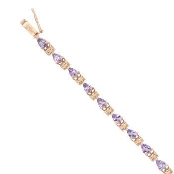 14ct Yellow Gold Tanzanite Bracelet 7"