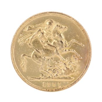 1887 Victoria Full Sovereign Coin