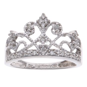 9ct White Gold 0.20ct Brilliant Cut Tiara Fancy Ring