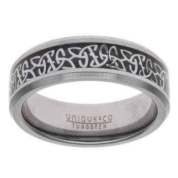 Unique & Co Black Carbon Fibre Fancy Wedding Ring