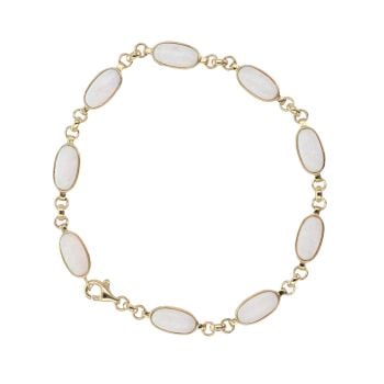 9ct Yellow Gold Created Opal Bracelet 7.5"