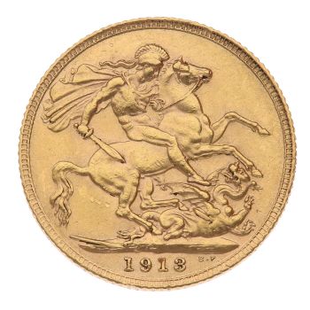 1913 George V Large Head UK Full Sovereign Coin