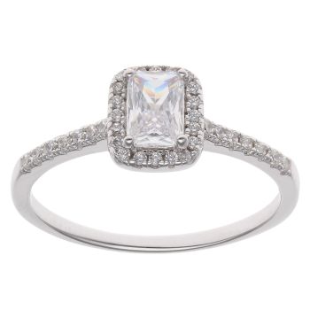 Silver Cubic Zirconia Cluster Ring By Icesia