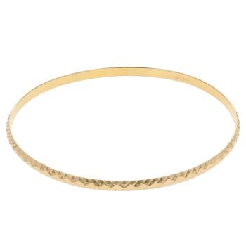 18ct Yellow Gold Patterned Bangle