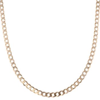 9ct Yellow Gold Flat Plain Curb Chain 20"