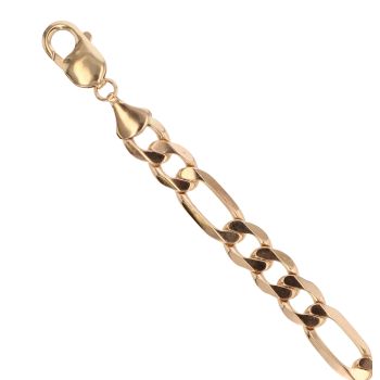 9ct Yellow Gold Figaro Bracelet 8.5"